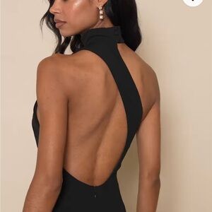 Elegant Black Halter Dress